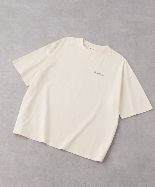 EMMA CLOTHES（エマクローズ）の「ヴィンテージライク ピグメント加工 フラワーグラフィックプリント オーバーサイズ半袖Tシャツ（Tシャツ/カットソー・レディース・ブラック系1/ブラック系/ホワイト系/ホワイト系1/ネイビー系・M/L）」の8枚目の写真