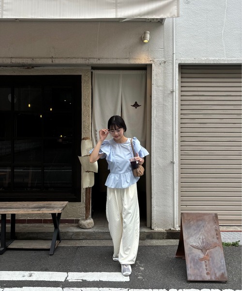 ブラウス シャツ 2way frill french sleeve blouse / 2wayフリルフレンチスリーブブラウス レディース lawgy ブラウス シャツ 2way frill french sleeve blouse / 2way