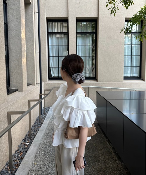 ブラウス シャツ 2way frill french sleeve blouse / 2wayフリルフレンチスリーブブラウス レディース lawgy ブラウス シャツ 2way frill french sleeve blouse / 2way