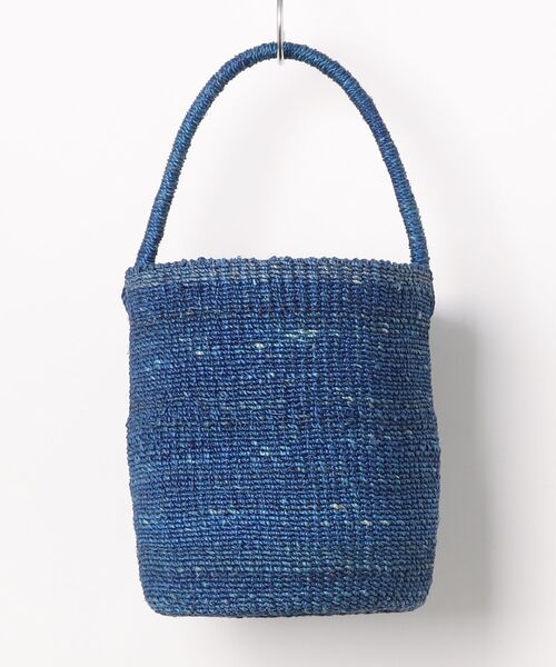 EARTH MADE（アースメイド）の「ABACA ROUND BAG（かごバッグ・レディース・ライトグレー/ナチュラル/グリーン/ブルー/イエロー/ピンク・FREE）」の7枚目の写真