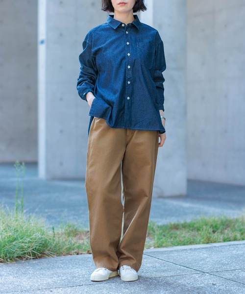D.M.G.（ドミンゴ）の「[D.M.G / ディーエムジー] 5ozデニム ナチュラルシャツ（シャツ/ブラウス・レディース・ワンウォッシュ・3/2）」の4枚目の写真