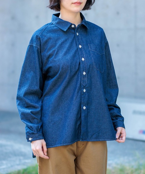 D.M.G.（ドミンゴ）の「[D.M.G / ディーエムジー] 5ozデニム ナチュラルシャツ（シャツ/ブラウス・レディース・ワンウォッシュ・3/2）」の3枚目の写真