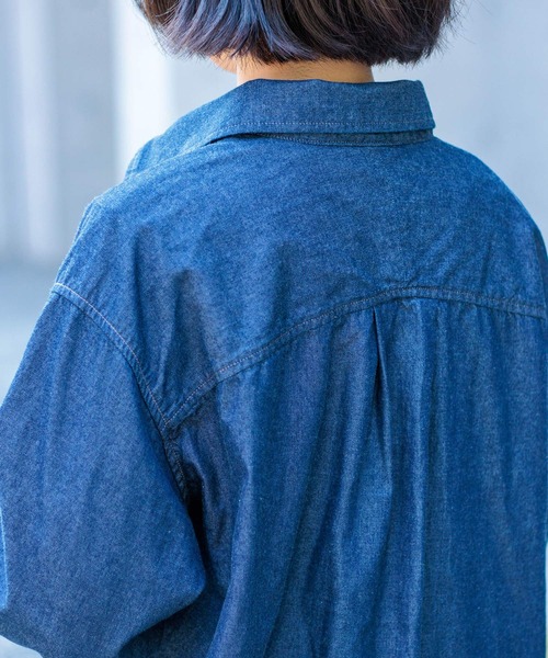 D.M.G.（ドミンゴ）の「[D.M.G / ディーエムジー] 5ozデニム ナチュラルシャツ（シャツ/ブラウス・レディース・ワンウォッシュ・3/2）」の7枚目の写真