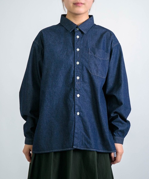 D.M.G.（ドミンゴ）の「[D.M.G / ディーエムジー] 5ozデニム ナチュラルシャツ（シャツ/ブラウス・レディース・ワンウォッシュ・3/2）」の9枚目の写真