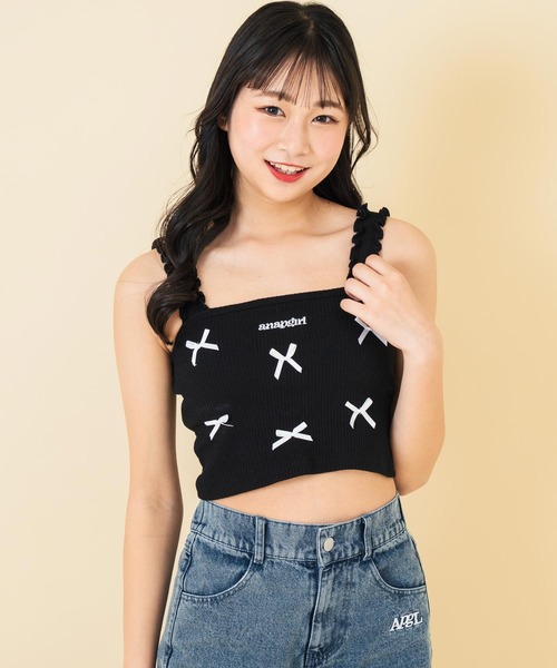 リボン モチーフ パッド付 キャミソール（キャミソール）｜ANAP GiRL