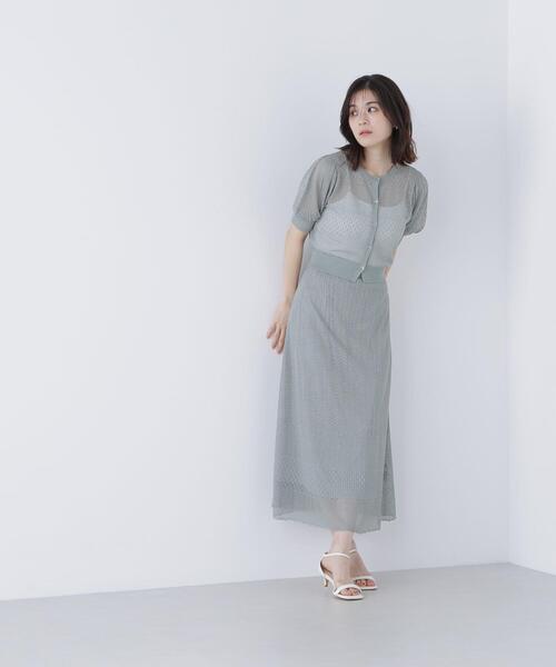 NATURAL BEAUTY BASIC（ナチュラルビューティーベーシック）の「◇レースニットスカート（スカート・レディース・ブラック/ライトグリーン・MEDIUM/P/S）」の11枚目の写真