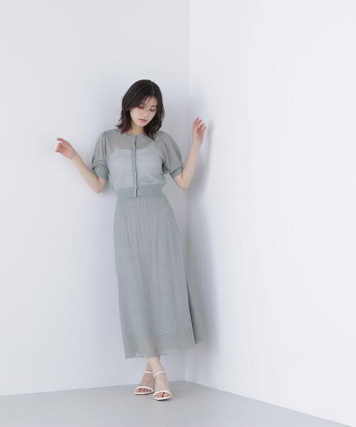 NATURAL BEAUTY BASIC（ナチュラルビューティーベーシック）の「◇レースニットスカート（スカート・レディース・ブラック/ライトグリーン・MEDIUM/P/S）」の12枚目の写真