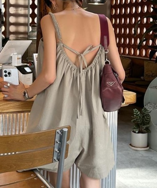 美品 ALEKSANDRE AKHALKATSISHVILI フレア サロペット ElegChic サロペット オーバーオール マキシ丈フレアサロペット