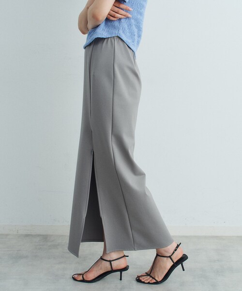 CODE A（コードエー）の「slit jersey skirt（スカート・レディース・オフホワイト/グレー/ブラック・34/36/38）」の4枚目の写真