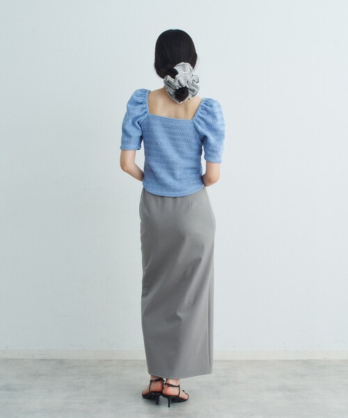 CODE A（コードエー）の「slit jersey skirt（スカート・レディース・オフホワイト/グレー/ブラック・34/36/38）」の8枚目の写真