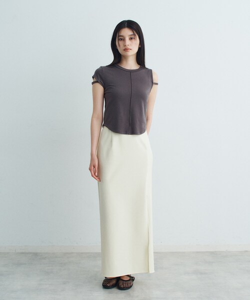 CODE A（コードエー）の「slit jersey skirt（スカート・レディース・オフホワイト/グレー/ブラック・34/36/38）」の15枚目の写真