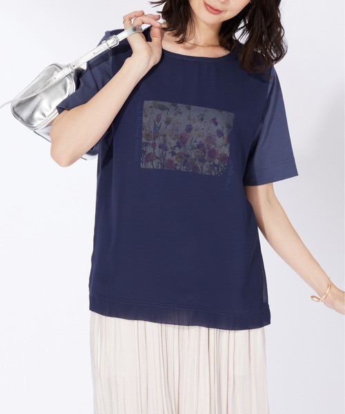 BELLUNA PLUS(ベルーナ)の「〈日比谷花壇〉シフォン重ねプルオーバー(Tシャツ/カットソー・レディース・ネイビー/ピンク/オフホワイト・MEDIUM/LARGE/X-LARGE)」の19枚目の写真