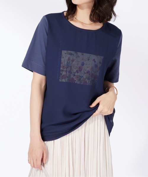 BELLUNA PLUS(ベルーナ)の「〈日比谷花壇〉シフォン重ねプルオーバー(Tシャツ/カットソー・レディース・ネイビー/ピンク/オフホワイト・MEDIUM/LARGE/X-LARGE)」の20枚目の写真