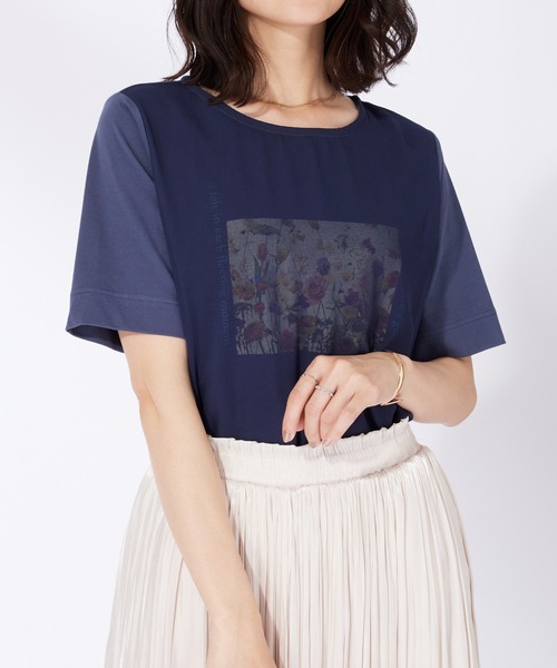 BELLUNA PLUS(ベルーナ)の「〈日比谷花壇〉シフォン重ねプルオーバー(Tシャツ/カットソー・レディース・ネイビー/ピンク/オフホワイト・MEDIUM/LARGE/X-LARGE)」の21枚目の写真