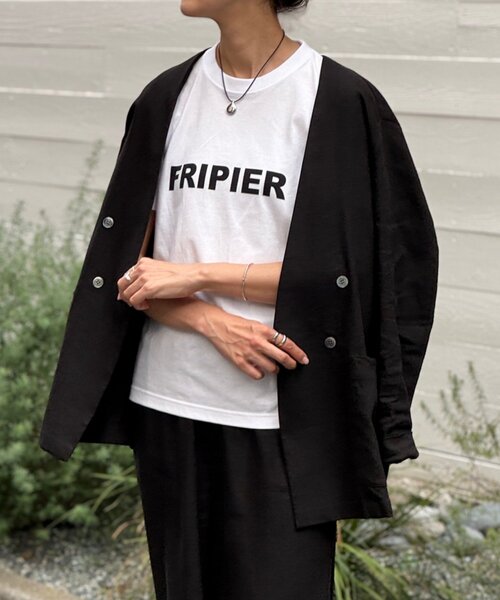 BEARDSLEY（ビアズリー）の「フリピエロゴTee（Tシャツ/カットソー・レディース・ホワイト/ブラウン・FREE）」の6枚目の写真