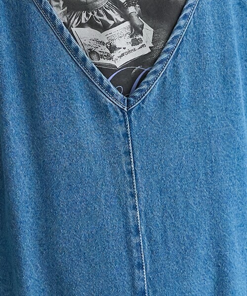 FREAK'S STORE（フリークスストア）の「サマー Vネック デニムサロペット/ レーヨン混 紐サロペ（サロペット/オーバーオール・レディース・ブルー/サックスブルー・SMALL/MEDIUM）」の11枚目の写真