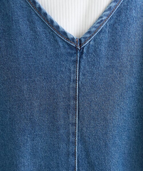 FREAK'S STORE（フリークスストア）の「サマー Vネック デニムサロペット/ レーヨン混 紐サロペ（サロペット/オーバーオール・レディース・ブルー/サックスブルー・SMALL/MEDIUM）」の15枚目の写真