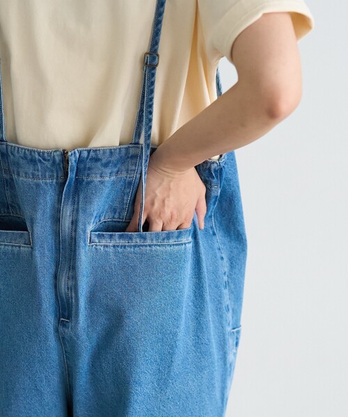 デニムブルー サロペット ピンクストラップ 在庫 処分 セール 通販ファッション - デニムブルー サロペット