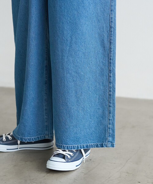 Vネックdenimサロペット FREAK'S STORE サロペット オーバーオール サマー Vネック