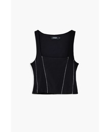 Desigual（デシグアル）の「コルセットアクセント デニム風タンクトップ（キャミソール）」