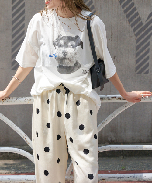 OUTDOOR PRODUCTS（アウトドアプロダクツ）の「SCREEN STARS ex DOG Tee (ミニチュア シュナウザー)（Tシャツ/カットソー・レディース・ホワイト系その他・LARGE/MEDIUM）」の7枚目の写真