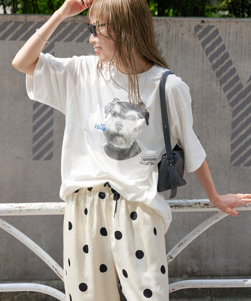 OUTDOOR PRODUCTS（アウトドアプロダクツ）の「SCREEN STARS ex DOG Tee (ミニチュア シュナウザー)（Tシャツ/カットソー・レディース・ホワイト系その他・LARGE/MEDIUM）」の8枚目の写真