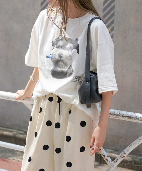 OUTDOOR PRODUCTS（アウトドアプロダクツ）の「SCREEN STARS ex DOG Tee (ミニチュア シュナウザー)（Tシャツ/カットソー・レディース・ホワイト系その他・LARGE/MEDIUM）」の9枚目の写真