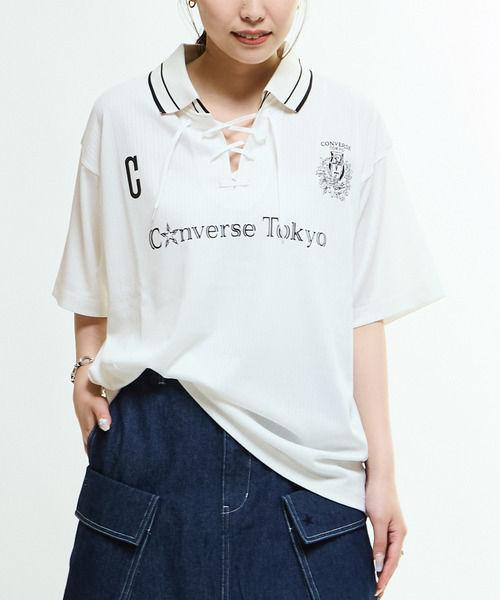 tシャツ LACE-UP COLLAR SOCCER TEE レディース メンズ LACE-UP COLLAR SOCCER TEE（Tシャツ/カットソー）｜CONVERSE