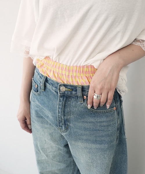 c.u.l(シーユーエル)の「見せパン レディーストランクス ショーツ ギンガムチェック culw837(その他パンツ・レディース・オレンジ/パープル/ブラック/ブルー/ピンク・FREE)」の11枚目の写真