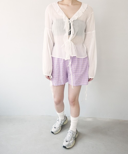 クレッシェント　可愛いパンツ and wander アンドワンダー オクタフラッフィーパンツ｜SUNDAY
