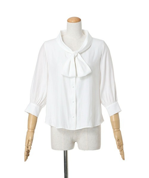 an another angelus（アンアナザーアンジェラス）の「ショールカラーボウタイブラウス（シャツ/ブラウス・レディース・オフホワイト/ブルーグレー・FREE）」の17枚目の写真