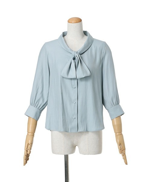 an another angelus（アンアナザーアンジェラス）の「ショールカラーボウタイブラウス（シャツ/ブラウス・レディース・オフホワイト/ブルーグレー・FREE）」の18枚目の写真