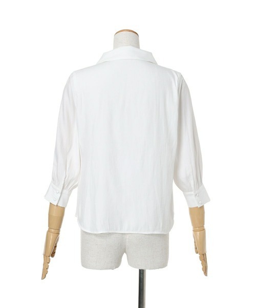 an another angelus（アンアナザーアンジェラス）の「ショールカラーボウタイブラウス（シャツ/ブラウス・レディース・オフホワイト/ブルーグレー・FREE）」の7枚目の写真