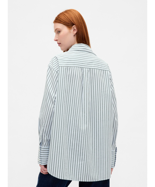 GAP（ギャップ）の「オーガニック コットンポプリン ビッグシャツ（シャツ/ブラウス・レディース・ホワイト×グリーン/ブルー/グリーン/ピンク/ブルー系その他/ピンク系その他・S/XXS/XS/M/L）」の16枚目の写真