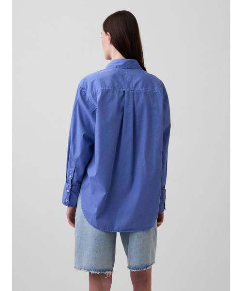 GAP（ギャップ）の「オーガニック コットンポプリン ビッグシャツ（シャツ/ブラウス・レディース・ホワイト×グリーン/ブルー/グリーン/ピンク/ブルー系その他/ピンク系その他・S/XXS/XS/M/L）」の17枚目の写真