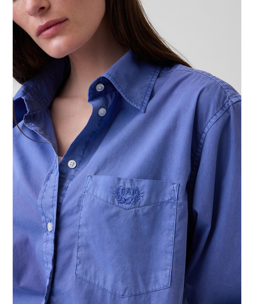 GAP（ギャップ）の「オーガニック コットンポプリン ビッグシャツ（シャツ/ブラウス・レディース・ホワイト×グリーン/ブルー/グリーン/ピンク/ブルー系その他/ピンク系その他・S/XXS/XS/M/L）」の19枚目の写真