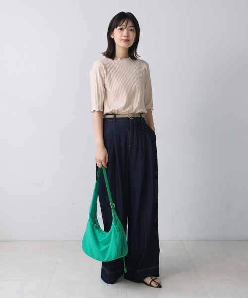 Bou Jeloud（ブージュルード）の「ハーフスリーブカットソー（Tシャツ/カットソー・レディース・ライトグリーン/グリーン/A/アイボリー/カーキ/ブラック/ブルー/B・M/L）」の10枚目の写真