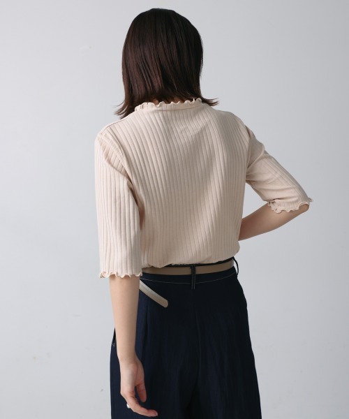 Bou Jeloud（ブージュルード）の「ハーフスリーブカットソー（Tシャツ/カットソー・レディース・ライトグリーン/グリーン/A/アイボリー/カーキ/ブラック/ブルー/B・M/L）」の16枚目の写真