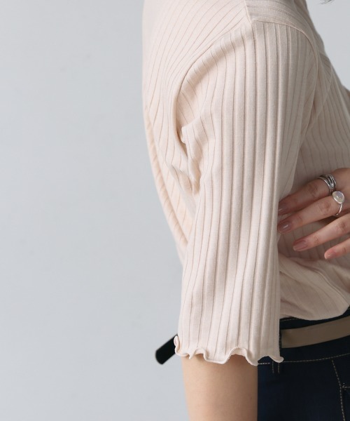 Bou Jeloud（ブージュルード）の「ハーフスリーブカットソー（Tシャツ/カットソー・レディース・ライトグリーン/グリーン/A/アイボリー/カーキ/ブラック/ブルー/B・M/L）」の18枚目の写真