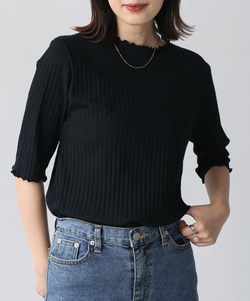 Bou Jeloud（ブージュルード）の「ハーフスリーブカットソー（Tシャツ/カットソー・レディース・ライトグリーン/グリーン/A/アイボリー/カーキ/ブラック/ブルー/B・M/L）」の22枚目の写真