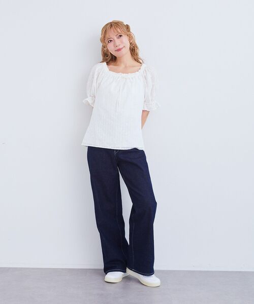 Areeam（アリーム）の「コットンレースラグランブラウス（シャツ/ブラウス・レディース・オフホワイト/レッド・FREE）」の10枚目の写真