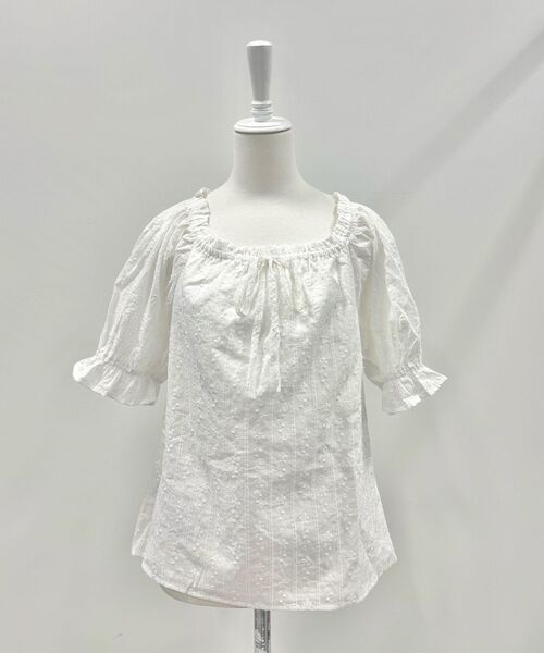 Areeam（アリーム）の「コットンレースラグランブラウス（シャツ/ブラウス・レディース・オフホワイト/レッド・FREE）」の12枚目の写真