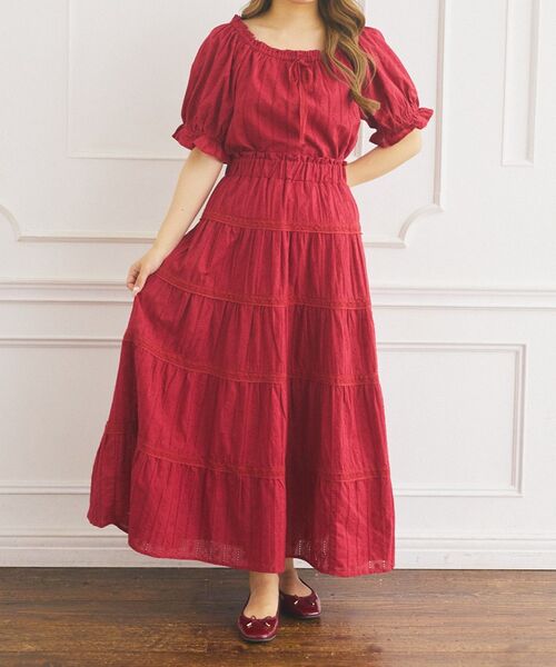 Areeam（アリーム）の「コットンレースラグランブラウス（シャツ/ブラウス・レディース・オフホワイト/レッド・FREE）」の16枚目の写真