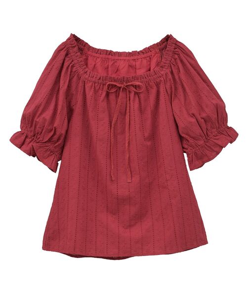 Areeam（アリーム）の「コットンレースラグランブラウス（シャツ/ブラウス・レディース・オフホワイト/レッド・FREE）」の15枚目の写真