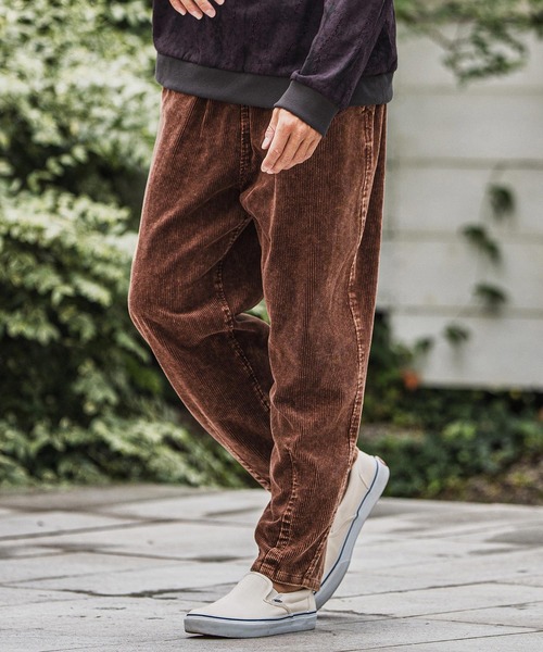 アレッソページ mp13929-Medium Wale Chemical Wash Corduroy Easy Pants