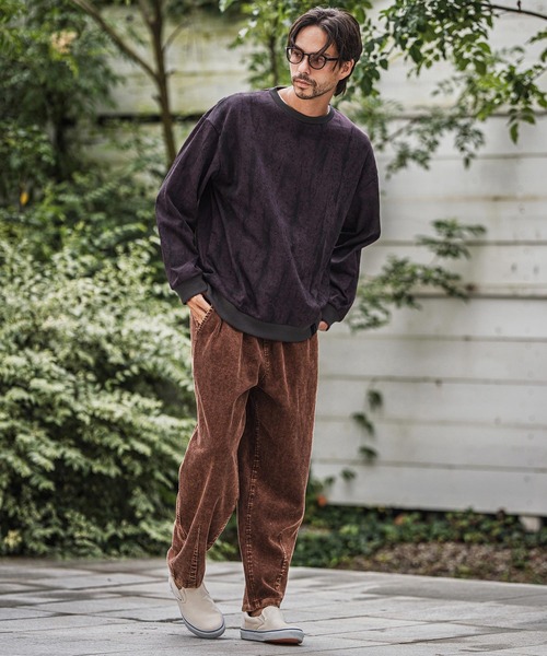 CAMBIO（カンビオ）の「mp13929-Medium Wale Chemical Wash Corduroy Easy Pants イージーパンツ（その他パンツ・メンズ・ブラック/ブラウン・M/L）」の6枚目の写真