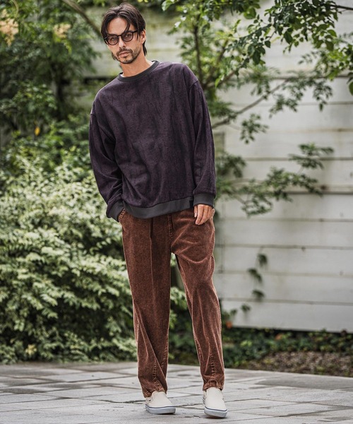 mp13929-Medium Wale Chemical Wash Corduroy Easy Pants