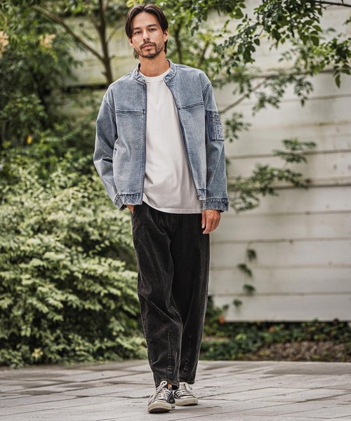 アレッソページ mp13929-Medium Wale Chemical Wash Corduroy Easy Pants