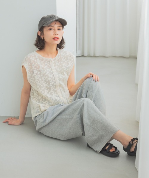 studio CLIP（スタディオクリップ）の「インレーコクーンパンツ（スウェットパンツ・レディース・アイボリー/ネイビー/ライトグレー・FREE）」の6枚目の写真