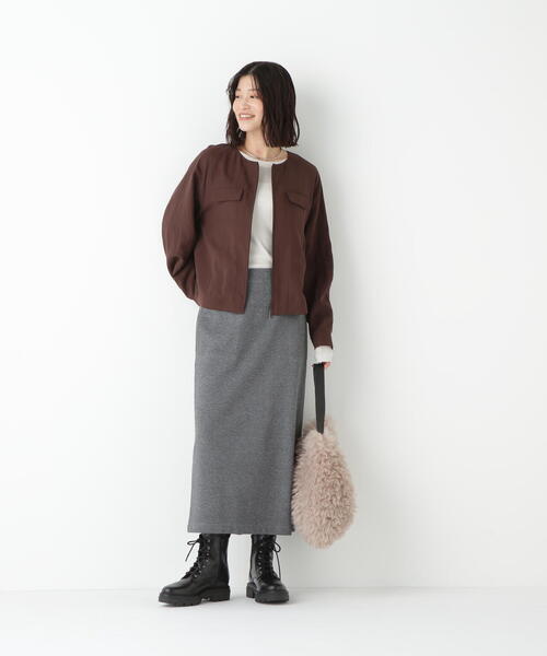 human woman(ヒューマンウーマン)の「◆シアークループルオーバー(Tシャツ/カットソー・レディース・グレー/ホワイト/ネイビー・MEDIUM)」の7枚目の写真